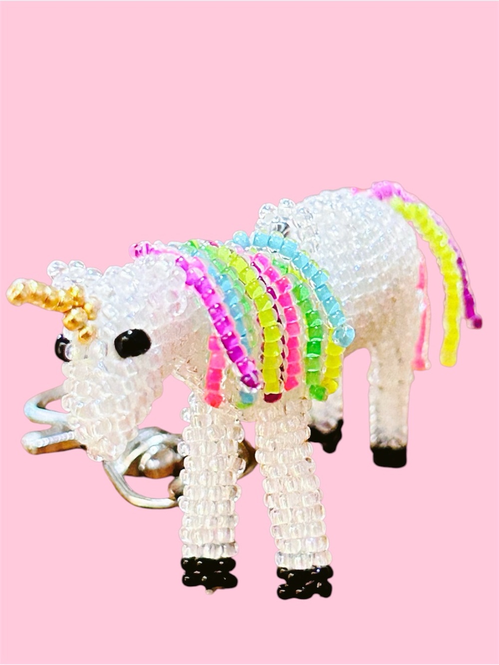 GrandmaMia 3D Unicorn Bag Charm Miyuki Glass Seed Beads Handmade - Picture 2 of 10